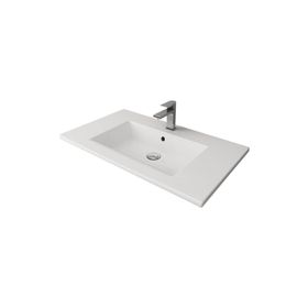 Bocchi Milano Etajerli 100 cm Parlak Beyaz Lavabo
