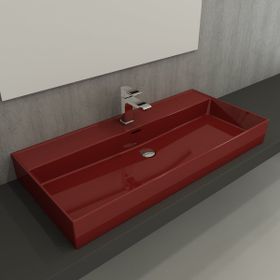 Bocchi Milano Etajerli 100 cm Parlak Kırmızı Lavabo
