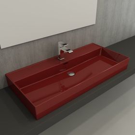 Bocchi Milano Etajerli 100 cm Parlak Kırmızı Lavabo