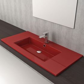 Bocchi Milano Etajerli 100 cm Parlak Kırmızı Lavabo
