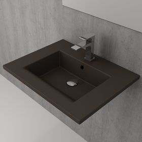 Bocchi Milano Etajerli 60 cm Mat Kahve Lavabo