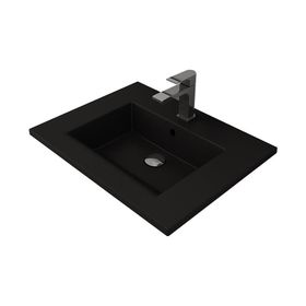 Bocchi Milano Etajerli 60 cm Mat Siyah Lavabo