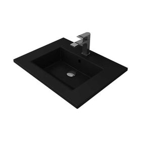Bocchi Milano Etajerli 60 cm Mat Siyah Lavabo