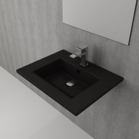 Bocchi Milano Etajerli 60 cm Mat Siyah Lavabo