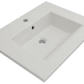 Bocchi Milano Etajerli 60 cm Parlak Beyaz Lavabo