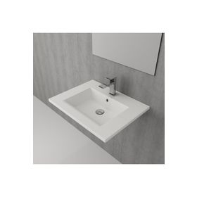 Bocchi Milano Etajerli 60 cm Parlak Beyaz Lavabo
