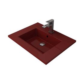 Bocchi Milano Etajerli 60 cm Parlak Kırmızı Lavabo
