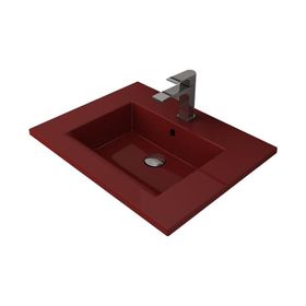 Bocchi Milano Etajerli 60 cm Parlak Kırmızı Lavabo
