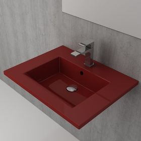 Bocchi Milano Etajerli 60 cm Parlak Kırmızı Lavabo