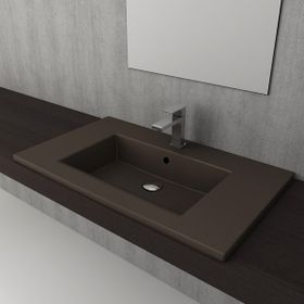 Bocchi Milano Etajerli 80 cm Mat Kahve Lavabo