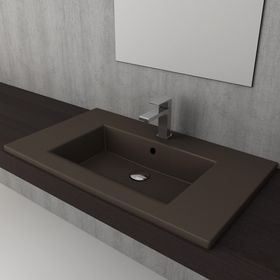 Bocchi Milano Etajerli 80 cm Mat Kahve Lavabo