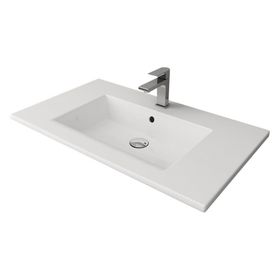 Bocchi Milano Etajerli 80 cm Parlak Beyaz Lavabo