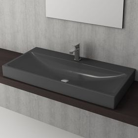 Bocchi Scala 100 cm Mat Antrasit Tezgah Üstü Lavabo