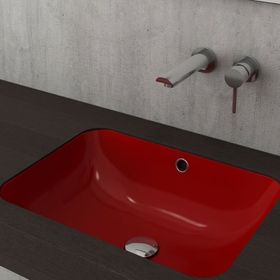 Bocchi Scala 55 cm Tezgahaltı Parlak Kırmızı Lavabo