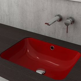 Bocchi Scala 55 cm Tezgahaltı Parlak Kırmızı Lavabo