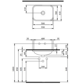 Bocchi Scala 55 cm Tezgahaltı Parlak Mandalina Sarısı Lavabo