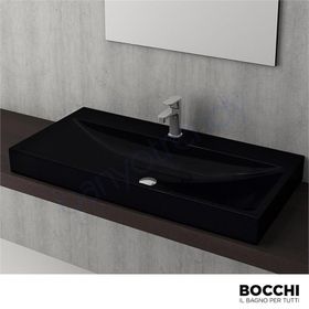 Bocchi Scala Arch 100 cm Parlak Siyah Tezgah Üstü Lavabo