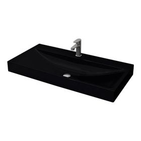 Bocchi Scala Arch 100 cm Parlak Siyah Tezgah Üstü Lavabo