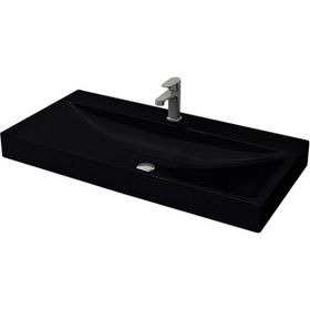 Bocchi Scala Arch 100 cm Parlak Siyah Tezgah Üstü Lavabo