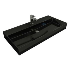 Bocchi Scala Arch 100 cm Parlak Siyah Tezgah Üstü Lavabo
