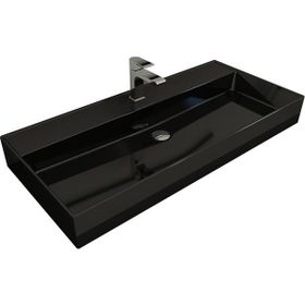 Bocchi Scala Arch 100 cm Parlak Siyah Tezgah Üstü Lavabo