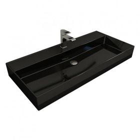 Bocchi Scala Arch 100 cm Parlak Siyah Tezgah Üstü Lavabo