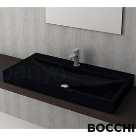 Bocchi Scala Arch 100 cm Parlak Siyah Tezgah Üstü Lavabo