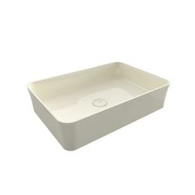 Bocchi Slim Line 55x38 cm Parlak Bisküvi Dikdörtgen İnce Kenar Lavabo