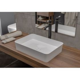 Bocchi Slim Line Dikdörtgen 55X38 cm Mat Siyah Lavabo