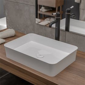 Bocchi Slim Line Dikdörtgen 55X38 cm Parlak Beyaz Lavabo