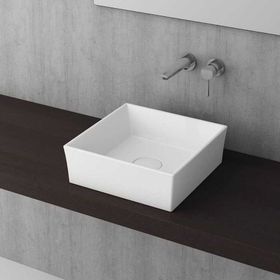 Bocchi Slim Line Kare 38X38 cm Mat Beyaz Lavabo