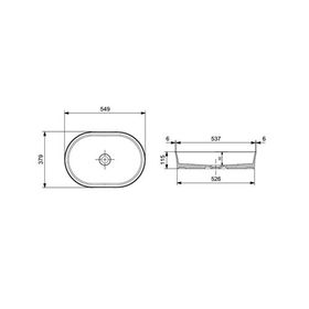 Bocchi Slim Line Oval 55X38 cm Mat Antrasit Lavabo