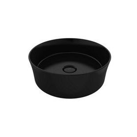 Bocchi Slim Line Yuvarlak 38 cm Parlak Siyah Lavabo