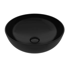 Bocchi Slim Line Yuvarlak 38 cm Parlak Siyah Lavabo