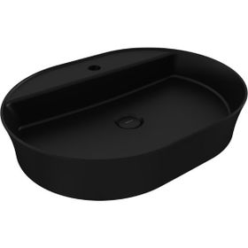 Bocchi Sottile Slim 60x45 cm Mat Siyah Batarya Banklı Oval Lavabo