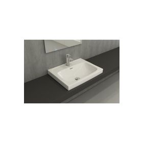 Bocchi Sottile Slim 60x45 cm Parlak Beyaz Batarya Banklı Oval Lavabo