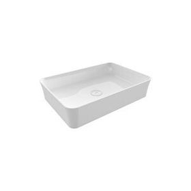 Bocchi Sottile Slim Tezgah Üstü Dikdörtgen 55x38 cm Beyaz Lavabo