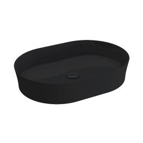 Bocchi Sottile Slim Tezgah Üstü Elips 55x38 cm Parlak Siyah Lavabo