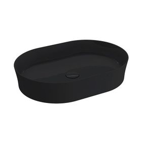 Bocchi Sottile Slim Tezgah Üstü Elips 55x38 cm Parlak Siyah Lavabo