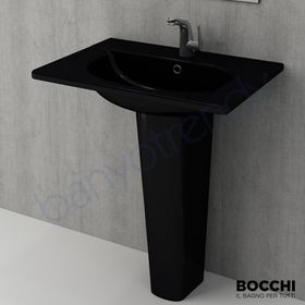 Bocchi Taormina Arch 65 cm Parlak Siyah Etajerli Lavabo