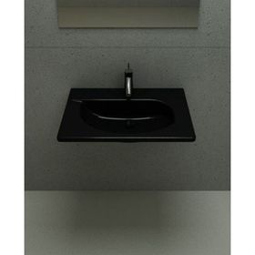 Bocchi Taormina Arch 65 cm Parlak Siyah Etajerli Lavabo
