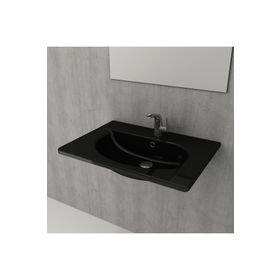 Bocchi Taormina Arch 65 cm Parlak Siyah Etajerli Lavabo
