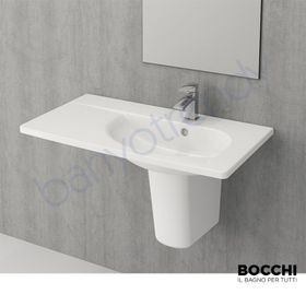 Bocchi Taormina Arch 85 cm Parlak Beyaz Etajerli Lavabo