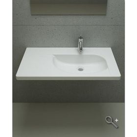 Bocchi Taormina Arch 85 cm Parlak Beyaz Etajerli Lavabo
