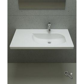 Bocchi Taormina Arch 85 cm Parlak Beyaz Etajerli Lavabo