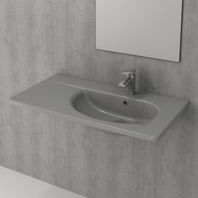 Bocchi Taormina Arch 86 cm Etajerli Mat Gri Lavabo