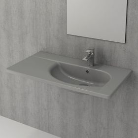 Bocchi Taormina Arch 86 cm Etajerli Mat Gri Lavabo
