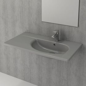 Bocchi Taormina Arch 86 cm Etajerli Mat Gri Lavabo