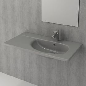 Bocchi Taormina Arch 86 cm Etajerli Mat Gri Lavabo