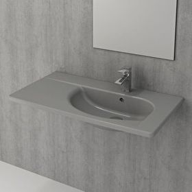 Bocchi Taormina Arch 86 cm Etajerli Mat Gri Lavabo